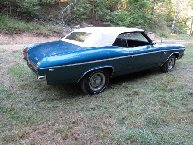 Blue 1969 Chevrolet Chevelle Convertible with Black interior
