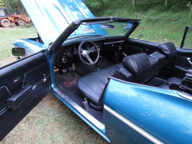 Blue 1969 Chevrolet Chevelle Convertible with Black interior