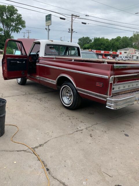 Red 1969 Chevrolet C-10 1/2 ton fleet side pick up with Red interior