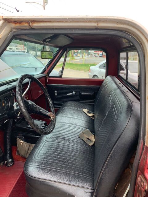 Red 1969 Chevrolet C-10 1/2 ton fleet side pick up with Red interior