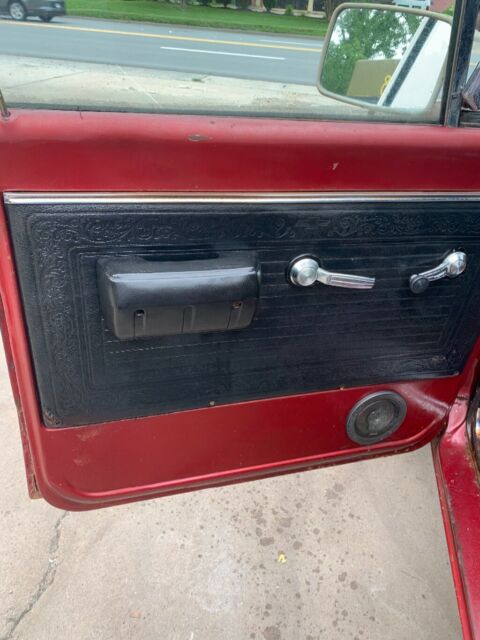 Red 1969 Chevrolet C-10 1/2 ton fleet side pick up with Red interior