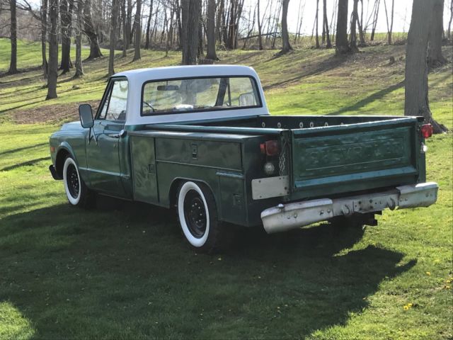 Green 1969 Chevrolet C-10 with Brown interior