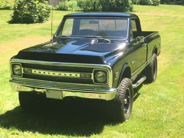 Black 1969 Chevrolet C-10 Pickup with Tan interior