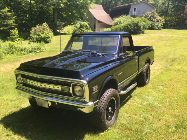 Black 1969 Chevrolet C-10 Pickup with Tan interior