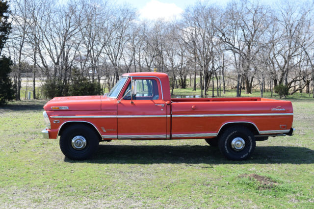 Orange 1969 Ford F-250 Standard Cab Pickup with Black interior