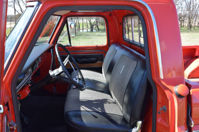 Orange 1969 Ford F-250 Standard Cab Pickup with Black interior
