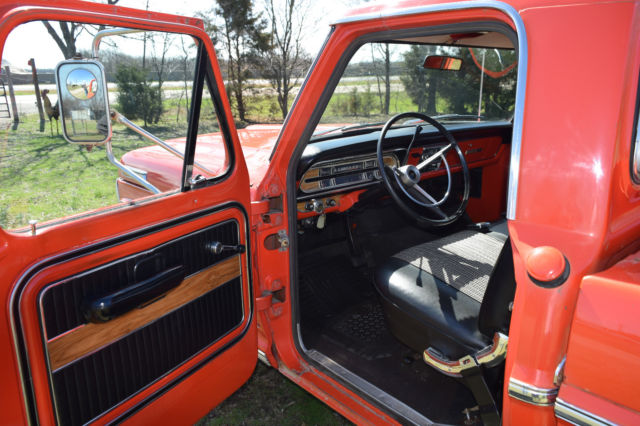 Orange 1969 Ford F-250 Standard Cab Pickup with Black interior