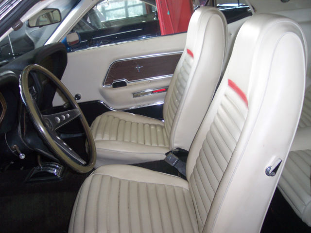 ACAPULCO BLUE 1969 Ford Mustang Fastback with WHITE interior