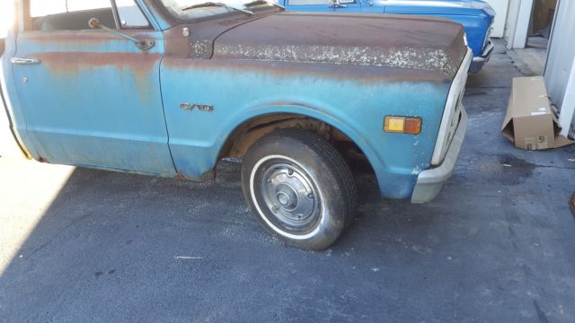 patina 1970 Chevrolet C-10 with Blue interior