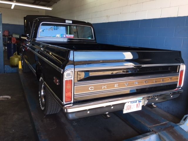 Black 1970 Chevrolet C-10 Single Cab with Tan interior