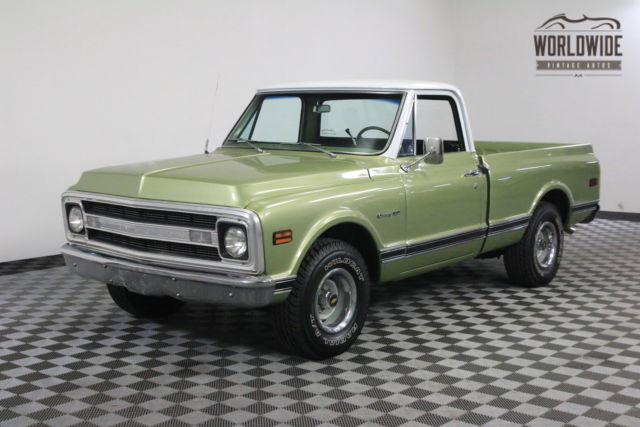 Green 1970 Chevrolet C10 with Black interior