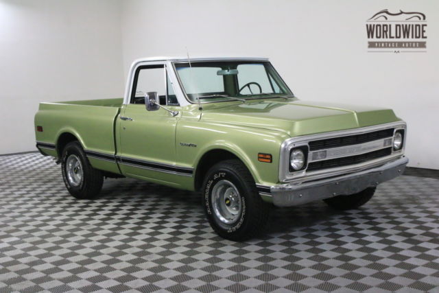 Green 1970 Chevrolet C10 with Black interior