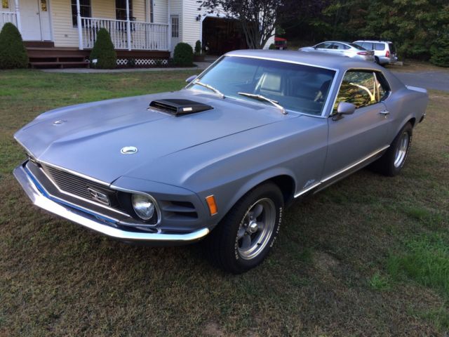 Gray 1970 Ford Mustang Fastback with Black interior