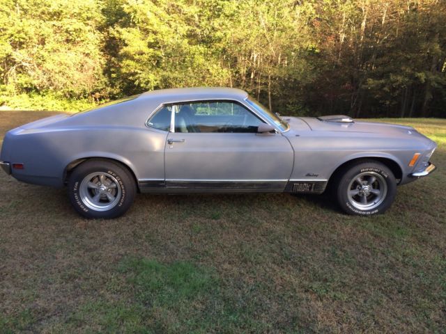 Gray 1970 Ford Mustang Fastback with Black interior