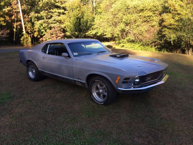 Gray 1970 Ford Mustang Fastback with Black interior