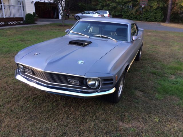 Gray 1970 Ford Mustang Fastback with Black interior
