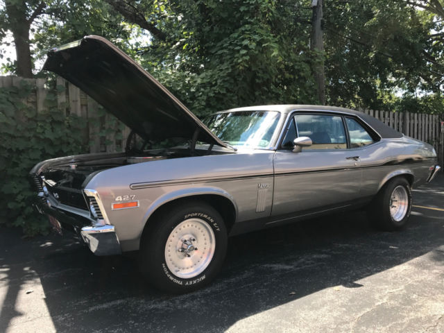 Silver 1970 Chevrolet Nova Sedan with Black interior