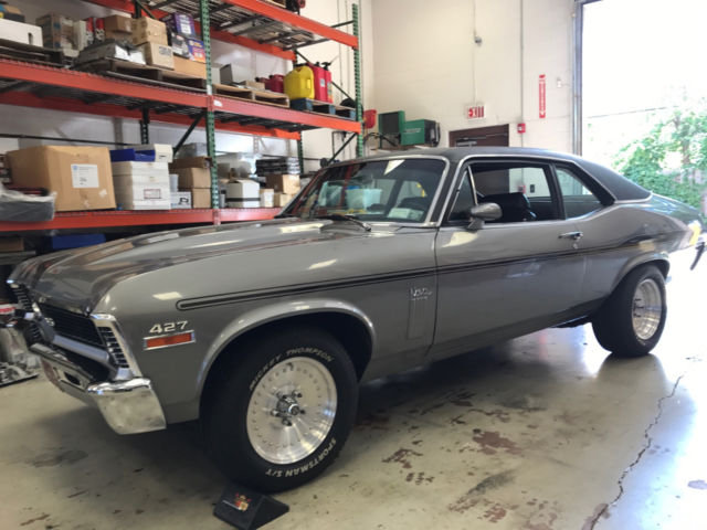 Silver 1970 Chevrolet Nova Sedan with Black interior