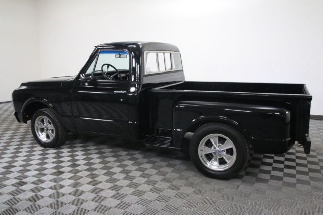 Black 1971 Chevrolet C10 with Brown interior
