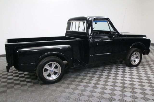 Black 1971 Chevrolet C10 with Brown interior