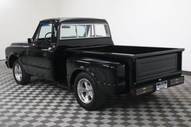 Black 1971 Chevrolet C10 with Brown interior