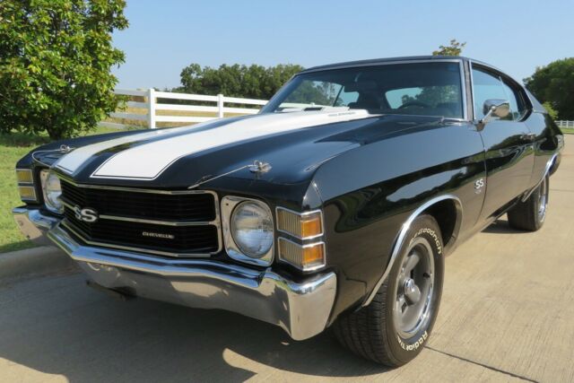 Black 1971 Chevrolet Chevelle SS with Black interior