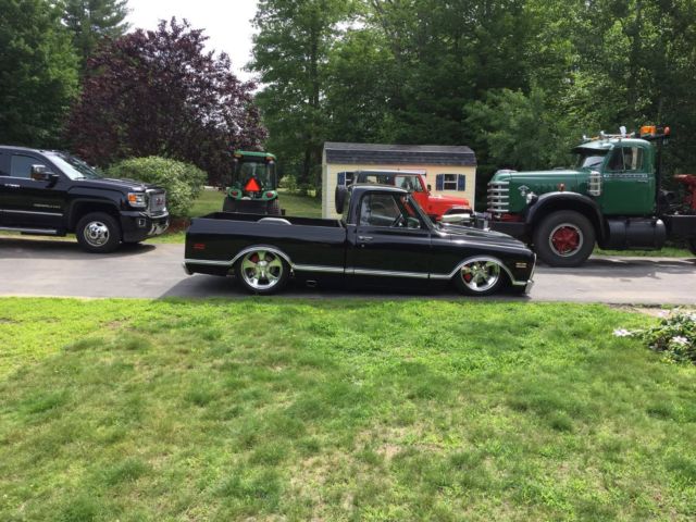 Black 1971 Chevrolet C-10 with Black interior