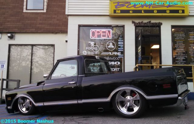 Black 1971 Chevrolet C-10 with Black interior