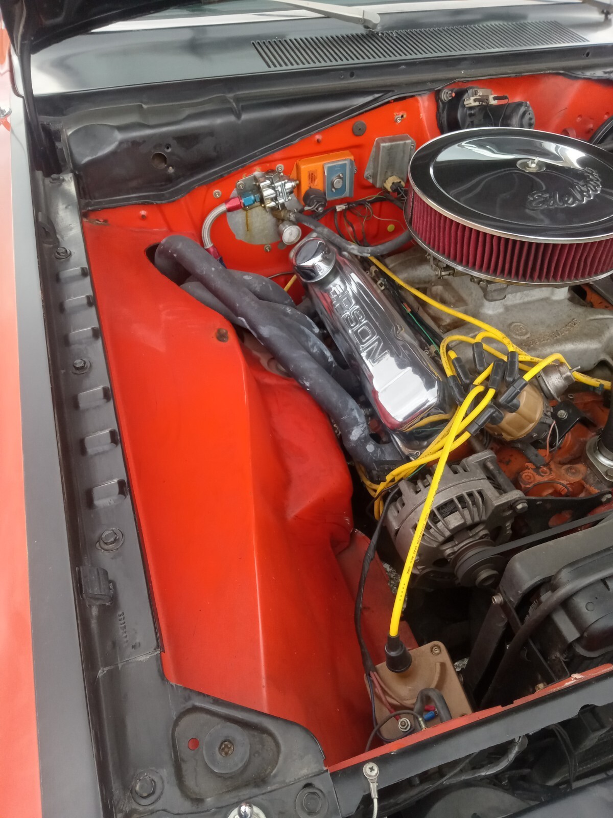 Orange 1971 Plymouth Scamp Coupe with Black interior