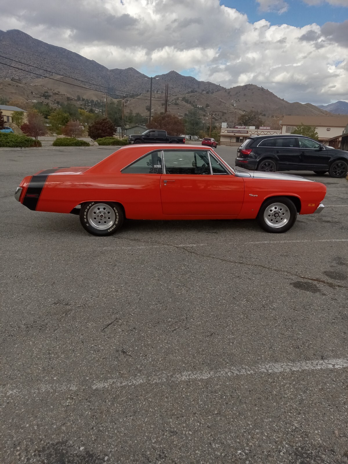 Orange 1971 Plymouth Scamp Coupe with Black interior