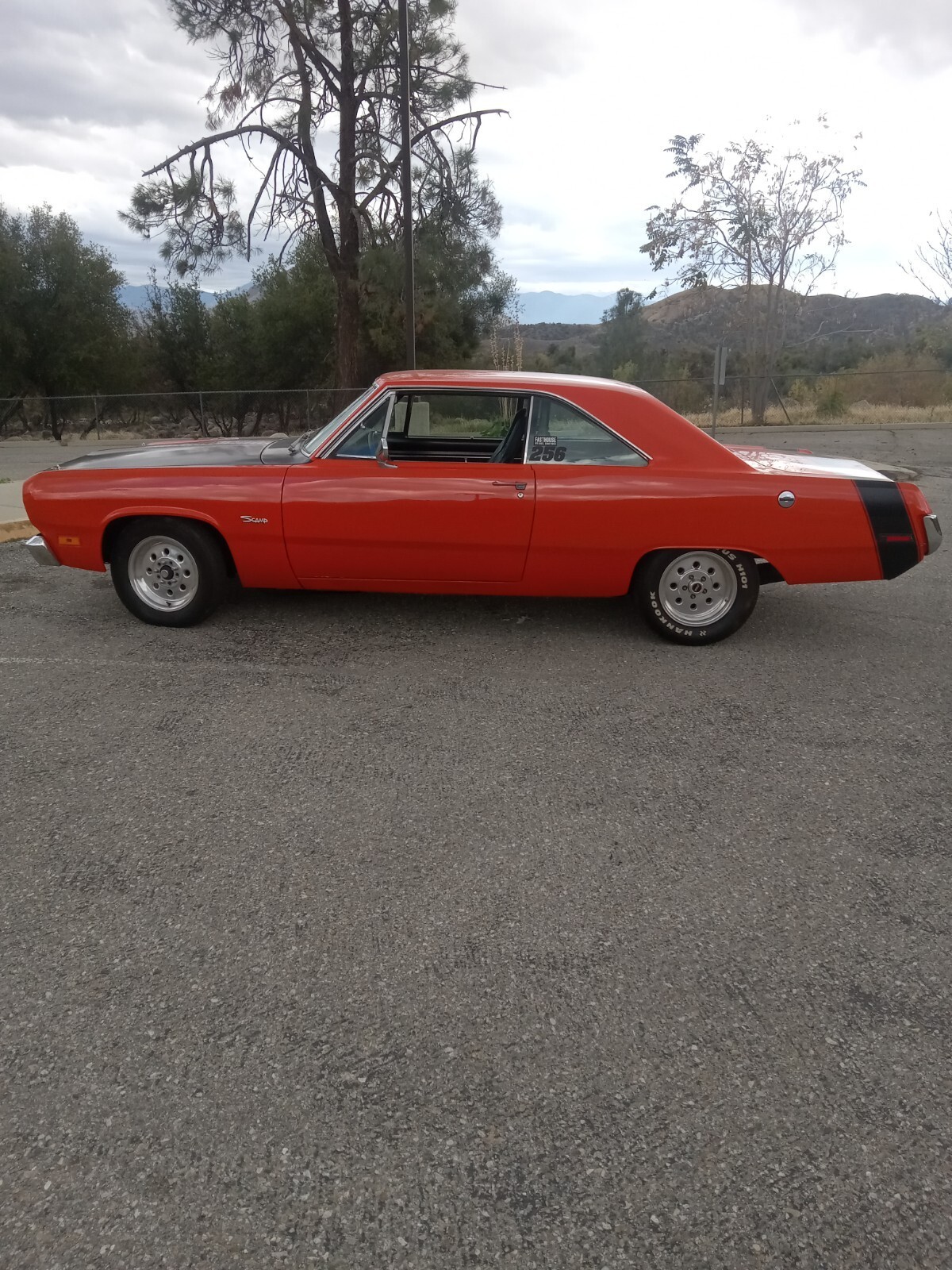 Orange 1971 Plymouth Scamp Coupe with Black interior