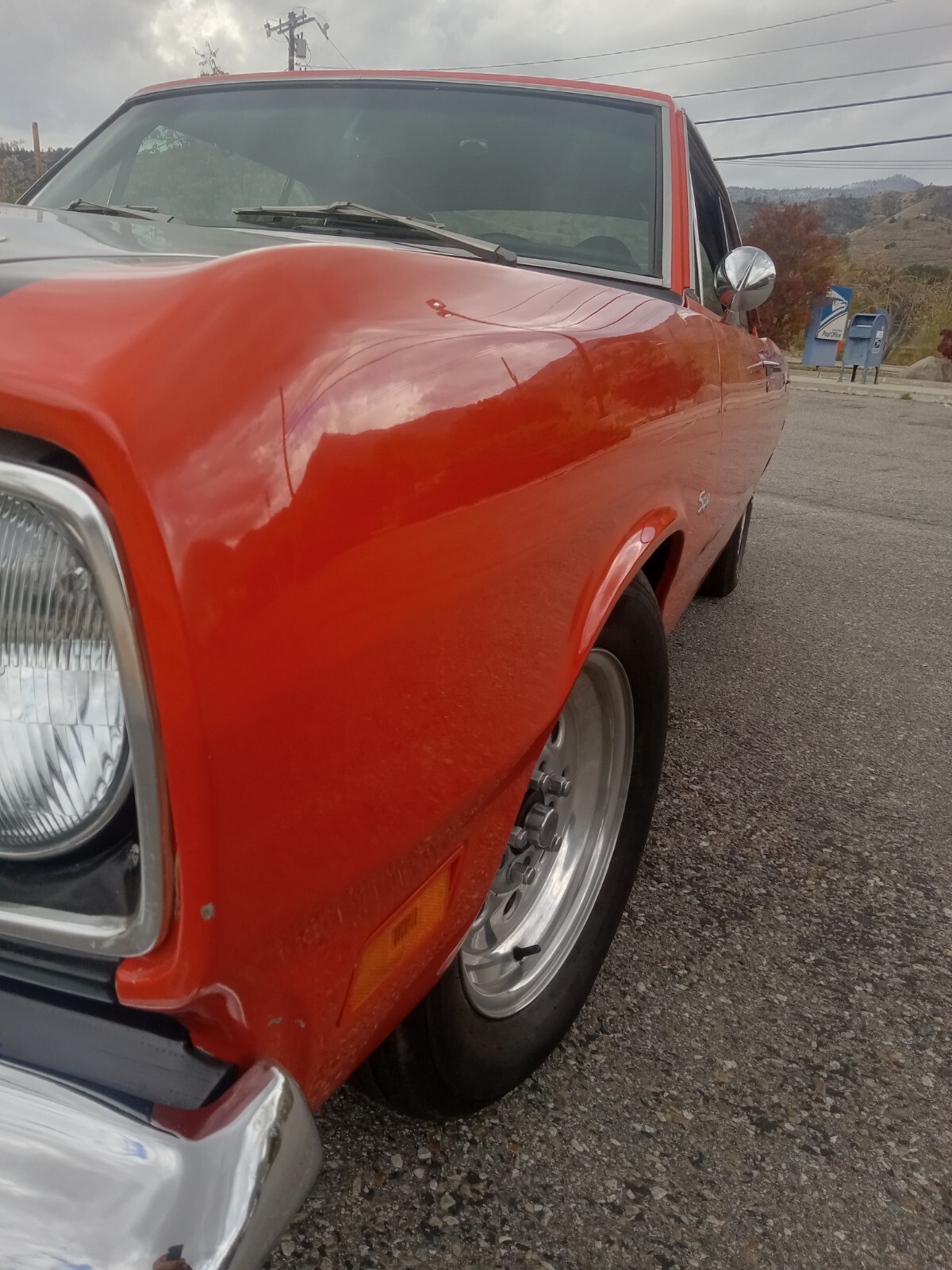 Orange 1971 Plymouth Scamp Coupe with Black interior
