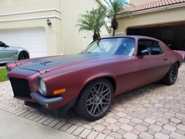 Satin Crimson 1972 Chevrolet Camaro Coupe with Black interior