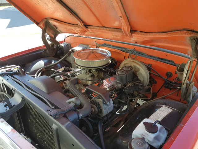 Red 1972 Chevrolet C-10 reg cab with orange /white interior