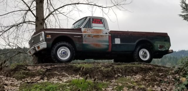 rust/green 1972 Chevrolet C-10 Standard Cab Pickup with Black interior