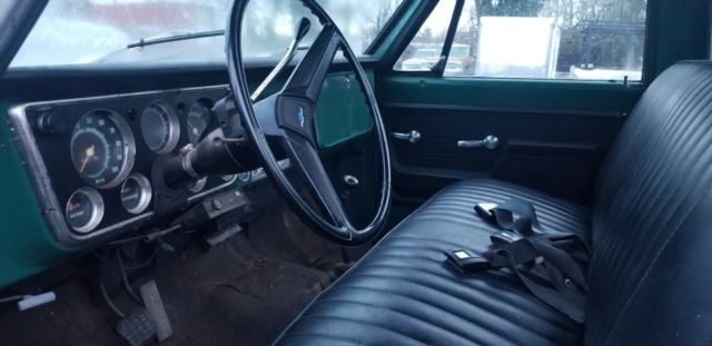 rust/green 1972 Chevrolet C-10 Standard Cab Pickup with Black interior