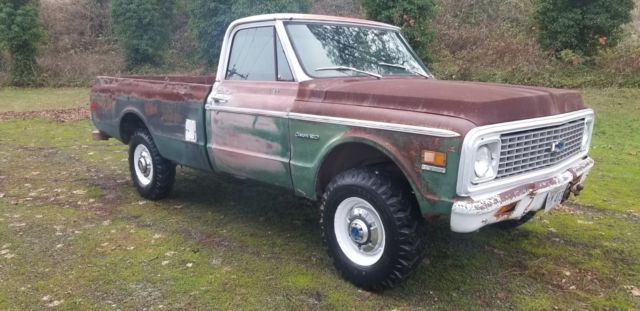 rust/green 1972 Chevrolet C-10 Standard Cab Pickup with Black interior