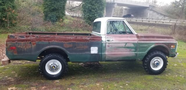 rust/green 1972 Chevrolet C-10 Standard Cab Pickup with Black interior