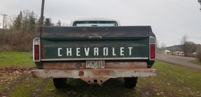 rust/green 1972 Chevrolet C-10 Standard Cab Pickup with Black interior