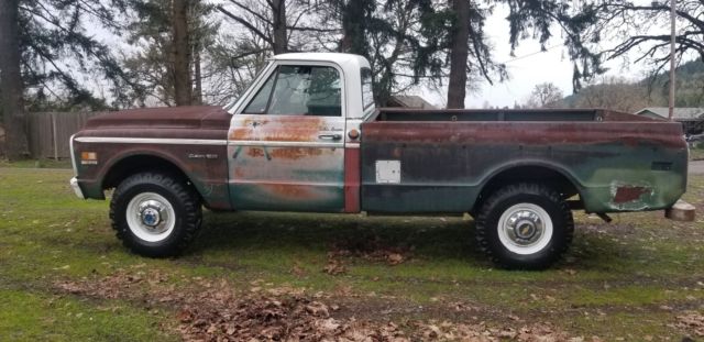 rust/green 1972 Chevrolet C-10 Standard Cab Pickup with Black interior