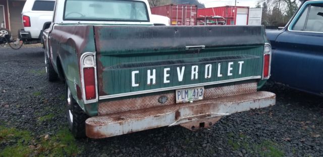 rust/green 1972 Chevrolet C-10 Standard Cab Pickup with Black interior