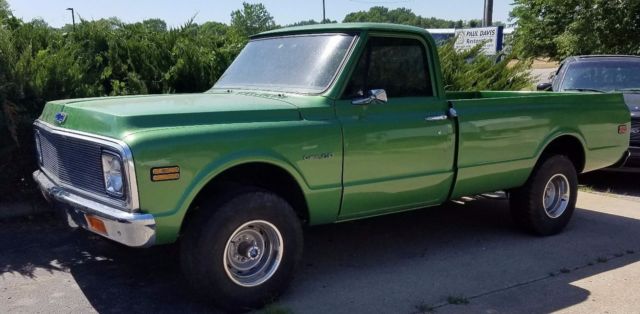 Green 1972 Chevrolet C-10 Standard Cab Pickup with Black interior
