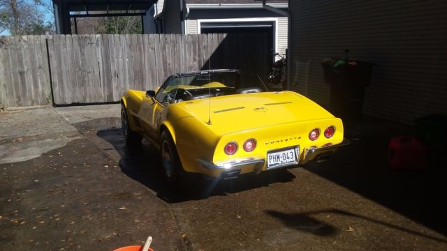 Yellow 1972 Chevrolet Corvette Convertible with Black interior