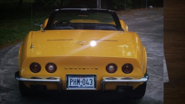 Yellow 1972 Chevrolet Corvette Convertible with Black interior
