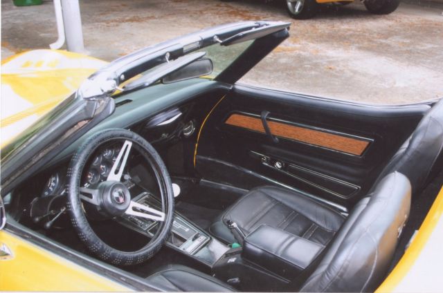 Yellow 1972 Chevrolet Corvette Convertible with Black interior