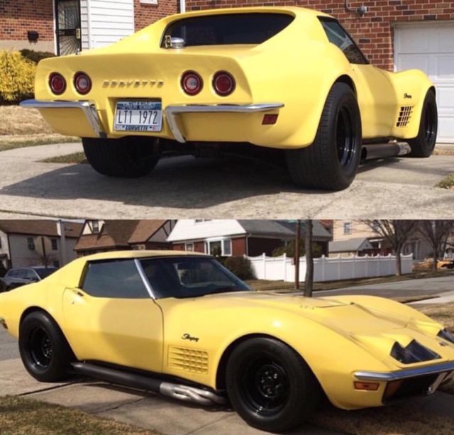 Yellow 1972 Chevrolet Corvette Coupe with Black interior