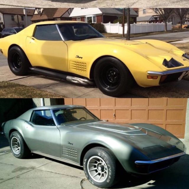 Yellow 1972 Chevrolet Corvette Coupe with Black interior