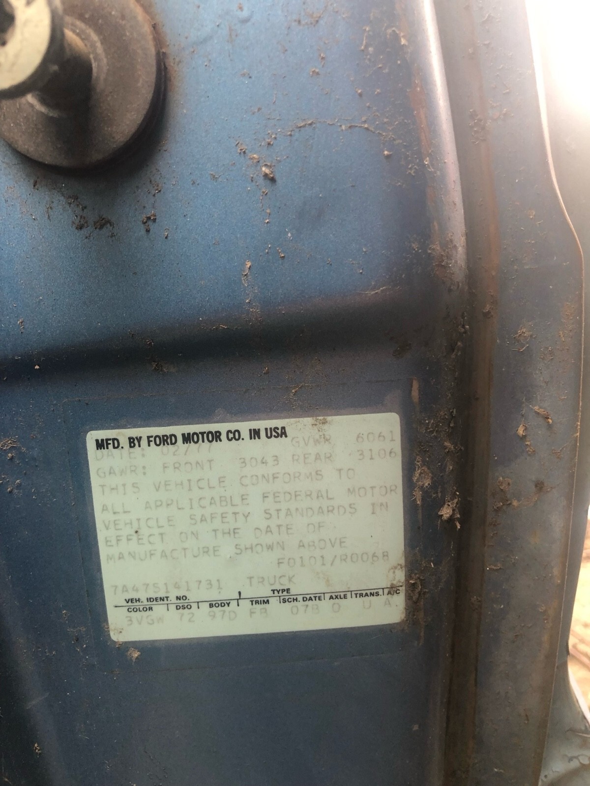 Blue 1972 Ford Ranchero