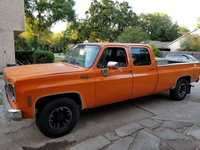 Orange 1973 Chevrolet Other Pickups Extended Crew Cab Pickup with Tan interior