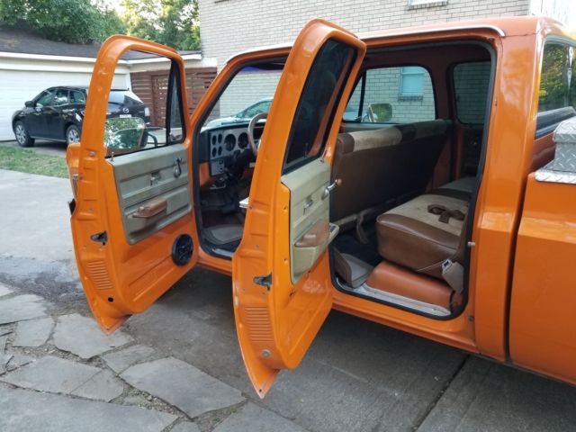 Orange 1973 Chevrolet Other Pickups Extended Crew Cab Pickup with Tan interior